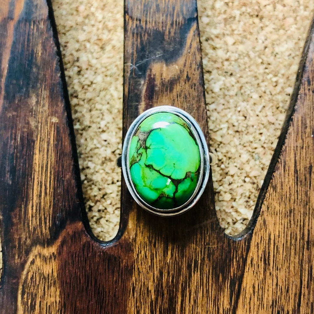 Sterling Silver Native Turquoise Stone Ring Size 6